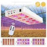 Jibenhome Pflanzenlampe LED Vollspektrum Pflanzenlicht 70W Grow Light mit Timer Fernbedienung, Growlampe mit UV IR Pflanzenleuchte Wachsen Licht für Zimmerpflanzen weiß