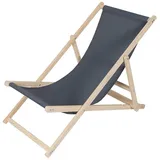 MuCoLa Strandstuhl mit Armlehne 51,5 x 98,5 x 101,5 cm grau