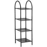 CARO-Möbel Badregal Schwarz, Metall, Mode, 34x114x37 cm, Badaccessoires