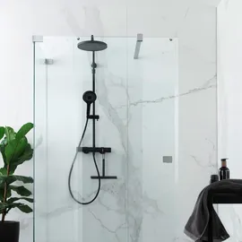 Schöner Wohnen Glaia Duschsystem mit Thermostat Mattschwarz 114