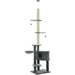 PawHut Kratzbaum Spanplatte, Sisal, Flanell