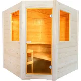 sentiotec Basic Corner Saunakabine aus massiver Fichte ca. 195x187x204 cm