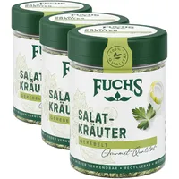 Fuchs Gewürze - Salatkräuter gerebelt - zum Verfeinern von Salatdressings, Gemüsepfannen oder Frischkäse - natürliche Zutaten - 20 g in wiederverwendbarer, recyclebarer Dose (Packung mit 3)