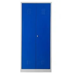 PROREGAL Garderobenspind Camel | 2-Fächer & 1-Schloss| HxBxT 180x80x50 cm | Vorhängeschloss | Grau-Blau
