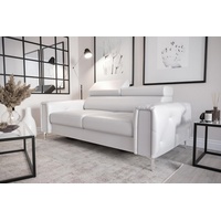 JVmoebel Sofa, Design Couchen Luxus Polster Möbel Sofa Couch Sitz Leder Textil Neu 186x100cm weiß
