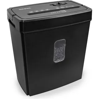 Duronic Aktenvernichter, Schredder mit Sicherheitsstufe P2, Reißwolf für Büro und Home-Office, Zerkleinerer für Blatt Papier (PS657)