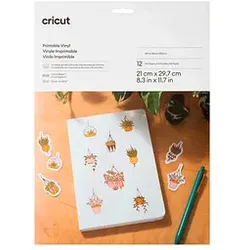 cricutTM bedruckbare Aufkleberfolie für Schneideplotter weiß 21,0 x 29,7 cm,  12 St.