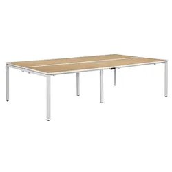 PAPERFLOW easyDesk Doppelschreibtisch buche rechteckig, 4-Fuß-Gestell weiß 240,0 x 166,0 cm