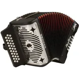 Hohner Panther G/C/F 3-reihiges diatonisches Akkordeon, Schwarz