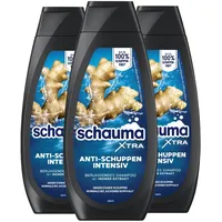 Schauma XTRA Anti-Schuppen Shampoo Intensiv (3x 400 ml), Haarshampoo bekämpft starke Schuppen ab der ersten Anwendung, Shampoo hilft bei juckender Kopfhaut