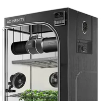 AC Infinity Advance Grow System PRO 4x4, 4-Pflanzen-Kit, WiFi-integrierte, automatisieren Belüftung, Zirkulation, Zeitplan Vollspektrum Samsung LM301H EVO Bar LED wachsen Licht, 2000D Mylar-Zelt