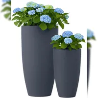 CLP Pflanzkübel rund 2er Set 1 cm Anthrazit