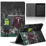 Fußball Tablet Hülle für Xiaomi Redmi Pad SE 11" 2023, Fußballspieler 10 Sport Design Soccer Muster mit PU Leder Flip TPU Silicone Slim Case Stand Stoßfest Verstellbar Ständer Tablet Folio,Jungen