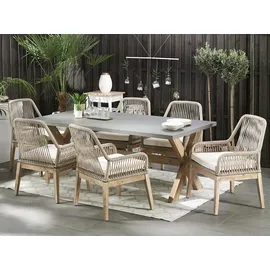 Beliani Olbia Set 6-tlg. Beige/Grau