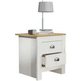 VCM Nachtschrank Balusa 45 x 40 x 48 cm Weiß/Eiche
