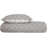 SCHIESSER Mabel abstraktes Muster Grau 155 x 220 cm + 80 x 80 cm