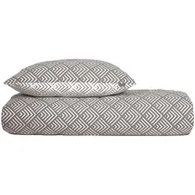 SCHIESSER Mabel abstraktes Muster Grau 155 x 220 cm + 80 x 80 cm