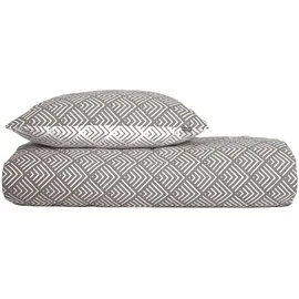 SCHIESSER Mabel abstraktes Muster Grau 155 x 220 cm + 80 x 80 cm