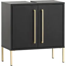 Schildmeyer Waschbeckenunterschrank 61,2 x 57,1 x 30,1 cm Schwarz/Gold