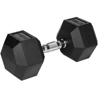 Gusseisenhantel gummiert Hantelstange HEX 17,5 kg schwarz