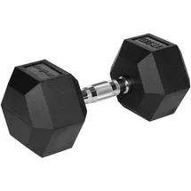 Gusseisenhantel gummiert Hantelstange HEX 17,5 kg schwarz