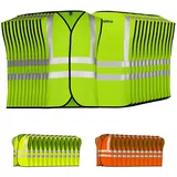 German Wear Warnweste 12 x Warnweste set (Spar-Set, 12er-Pack) 12x Warnweste Sicherheitsweste Auto Sicherheitswarnweste Pannenweste grün XL