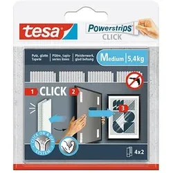 tesa Powerstrips MEDIUM Klebestreifen für max. 5,4 kg 2,0 x 8,0 cm, 4 St.