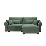 Sofa.de Ecksofa Dunkelgrün, & grün - Maße cm,