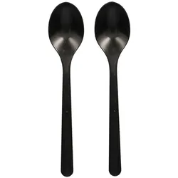 Papstar 50x BIO-Suppenlöffel Esslöffel Mehrweg 185mm BIO-PP extra stabil schwarz