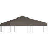 HIGSOSE Pavillon-Dachplane mit Kaminabzug 310 g/m2 3x3 m Taupe Ersatzdach Pavillon Pavillon Zubehör Pavillondach Wasserdicht Stabil Winterfest Dach für Pavillon Gartenpavillon Abdeckung