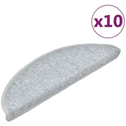 vidaXL Stufenmatten 10 Stk. 56x17x3 cm Hellgrau