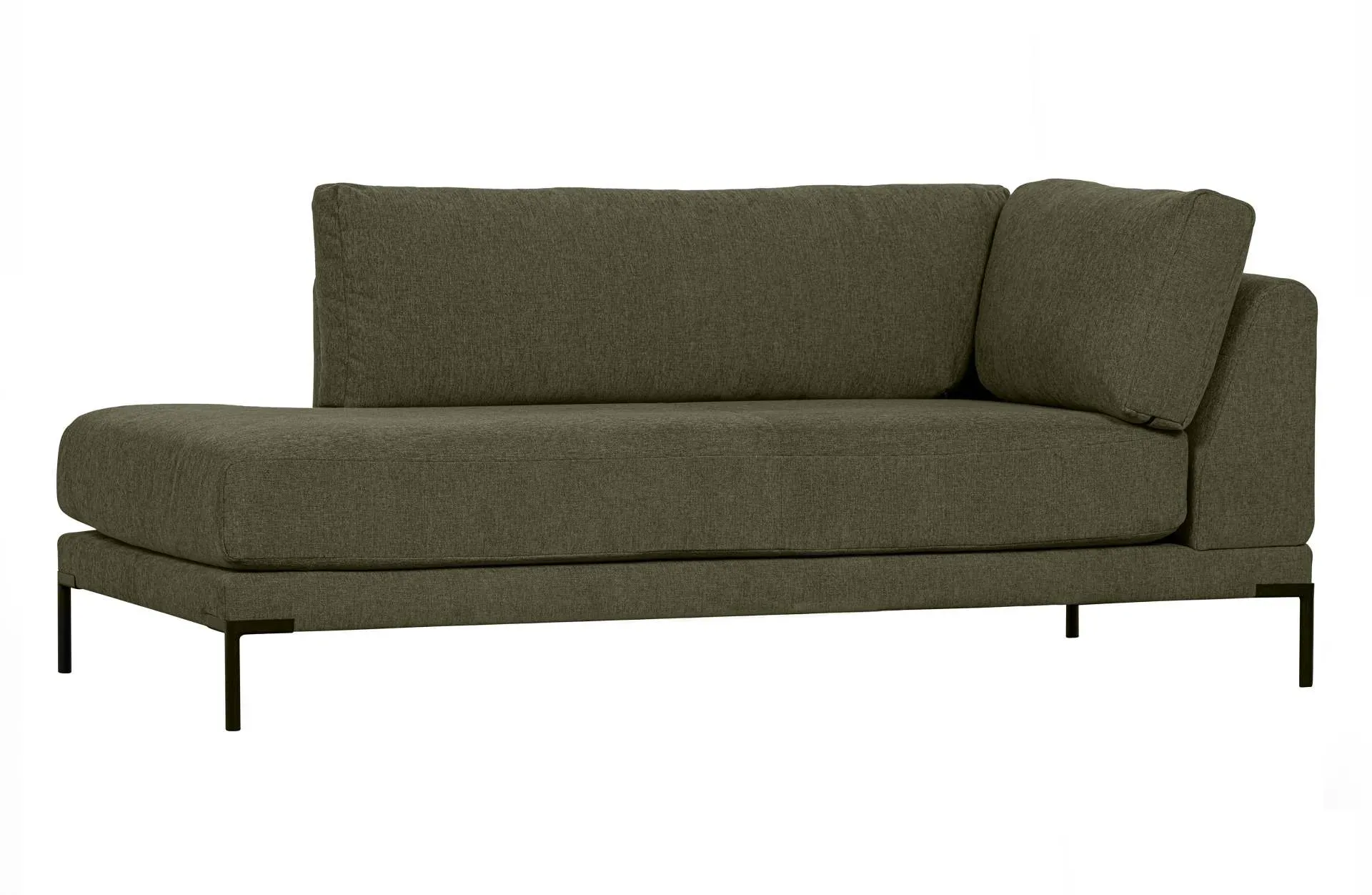 Modulsofa Couple Lounge Element, weicher Melange-Stoff, modernes Design, grün, linker Abschluss