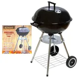 XL Kugelgrill ∅43x72cm Holzkohlegrill Standgrill Grillwagen Rundgrill BBQ Grill