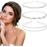 BETESSIN Haarreif Braut Stirnband Strass Blumen Perlen Haarreif Mädchen Hochzeit
