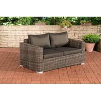 CLP Gartenlounge-Set 2er Sofa Madeira, Polyrattan, Outdoor grau