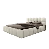 Fun Möbel Polsterbett Bett AURELIA 140x200cm in Stoff Ascot Beige / Speed - Beige