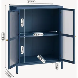 [en.casa] Vitrine Säkylä 84 x 64 x 35 cm Blau