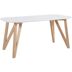 SalesFever Esstisch massives Eichengestell ovale Tischplatte 120x80x76 cm - Natur