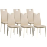 Albatros Esszimmerstühle SALERNO 6er Set, Beige - Edles Italienisches Design, Polsterstuhl mit Kunstleder-Bezug, Modern Stilvoll am Esstisch