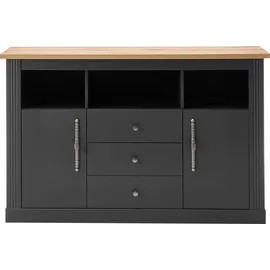 OTTO home Westminster S 150 x 96 x 41 cm Dunkelgrau / Wotan Eiche