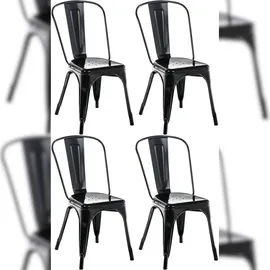 CLP 4er Set Stühle Benedikt schwarz