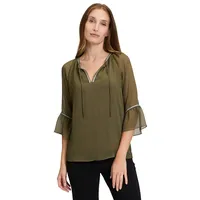 Cartoon Damen Casual-Bluse mit Flügelärmeln Ivy Green,40