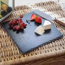 GAUMENKICK Servierplatte SCHIEFER 25x25cm Schieferplatte Käseplatte quadratisch
