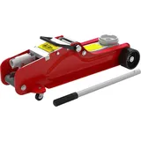 HOMCOM Hydraulischer Wagenheber mit flachem Profil aus robustem Stahl, Maximale Traglast 2500 kg, Hubkapazität von 8 bis 38 cm, Rot   Aosom