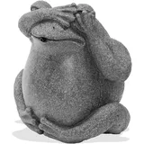 Esotec Wasserspeier-Figur Frosch sitzend EINZELFIGUR | Teichfigur Gartenstatue Gartenfigur Springbrunnen-Figur Wasserspiel für Terrasse Balkon-Brunnen Quellstein POLYRESIN Kunststein 100746