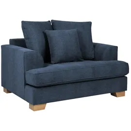 Soho Sessel Franka Webstoff 136 x 87 x 103 cm Blau mit Kissen