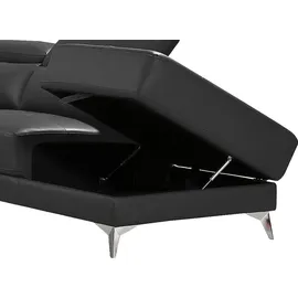 vente-unique Relaxsofa Ecksofa Leder elektrisch - Ecke Rechts - Anthrazit - PASCALINE