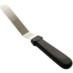 Airbrush-City Tortenheber Tortenmesser Winkelpalette aus Edelstahl - 15 cm schwarzer Griff