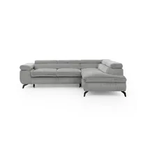 S-Style Ecksofa Cord 2-Sitzer Grau