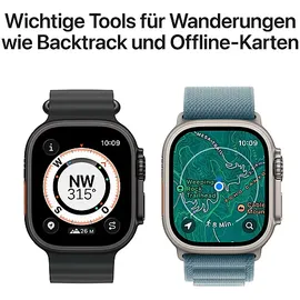 Apple Watch Ultra 3 GPS + Cellular 49 mm Titangehäuse Natur Alpine Loop Hellblau M